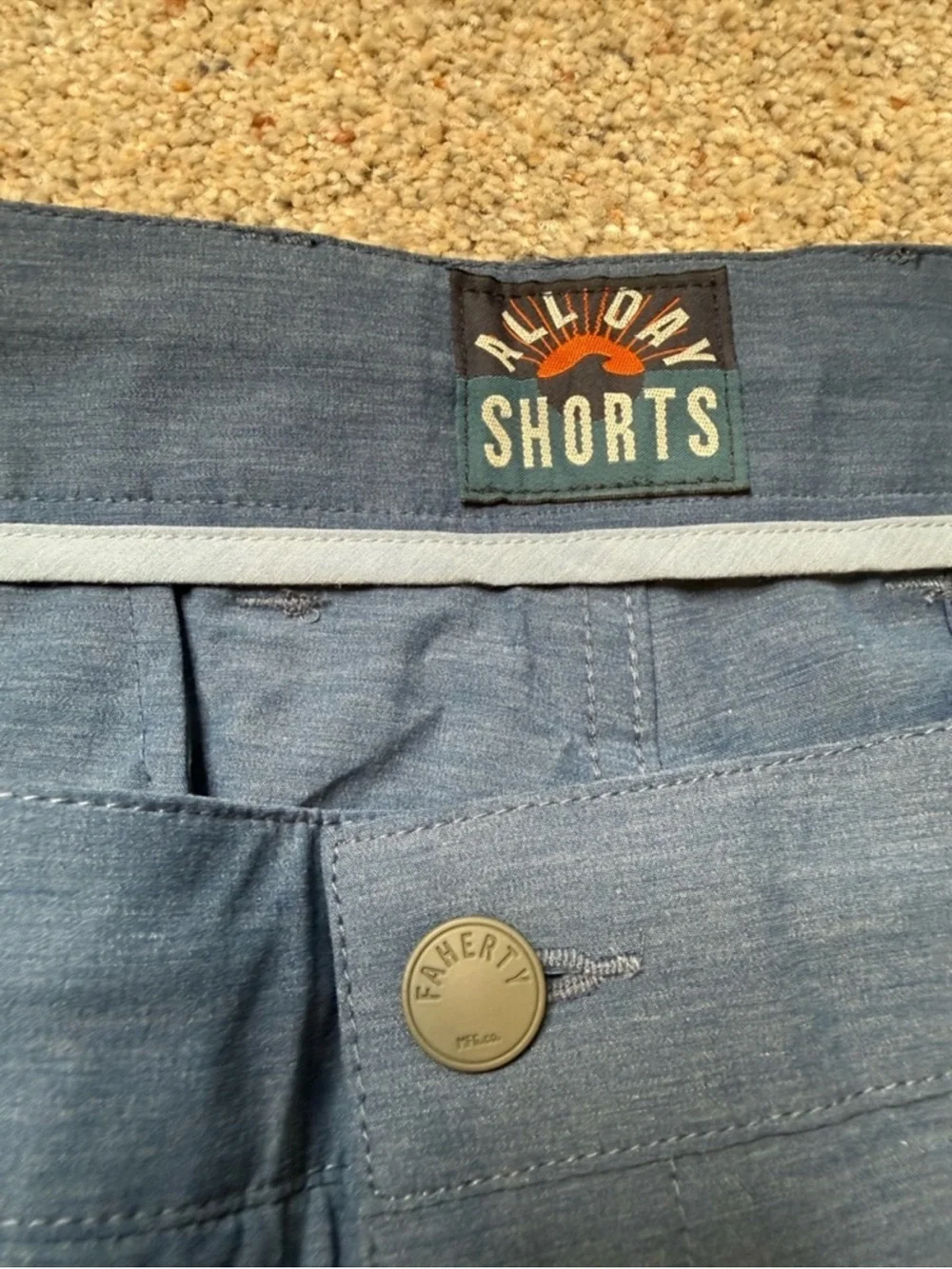 Faherty New Flat-Front Men's Stretch Shorts in Navy 9” inseam